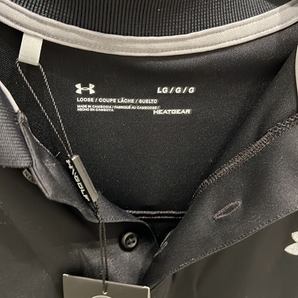 NWT Under Armour Mens black Polo. - Picture 2 of 4